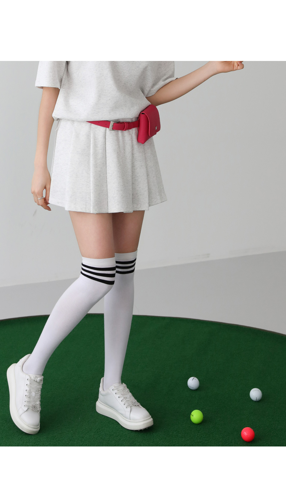 [패턴퀸 GOLF] 로고 이너팬츠 스커트 셋업 96362 상세 이미지 12