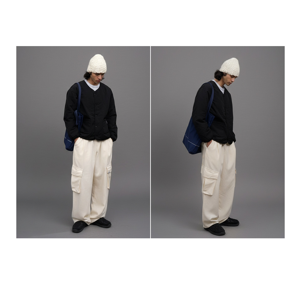 꼼소넛 COMSONNOT - Cargo Patch Banding Pants CSOp-217 (ivory) [Unisex]