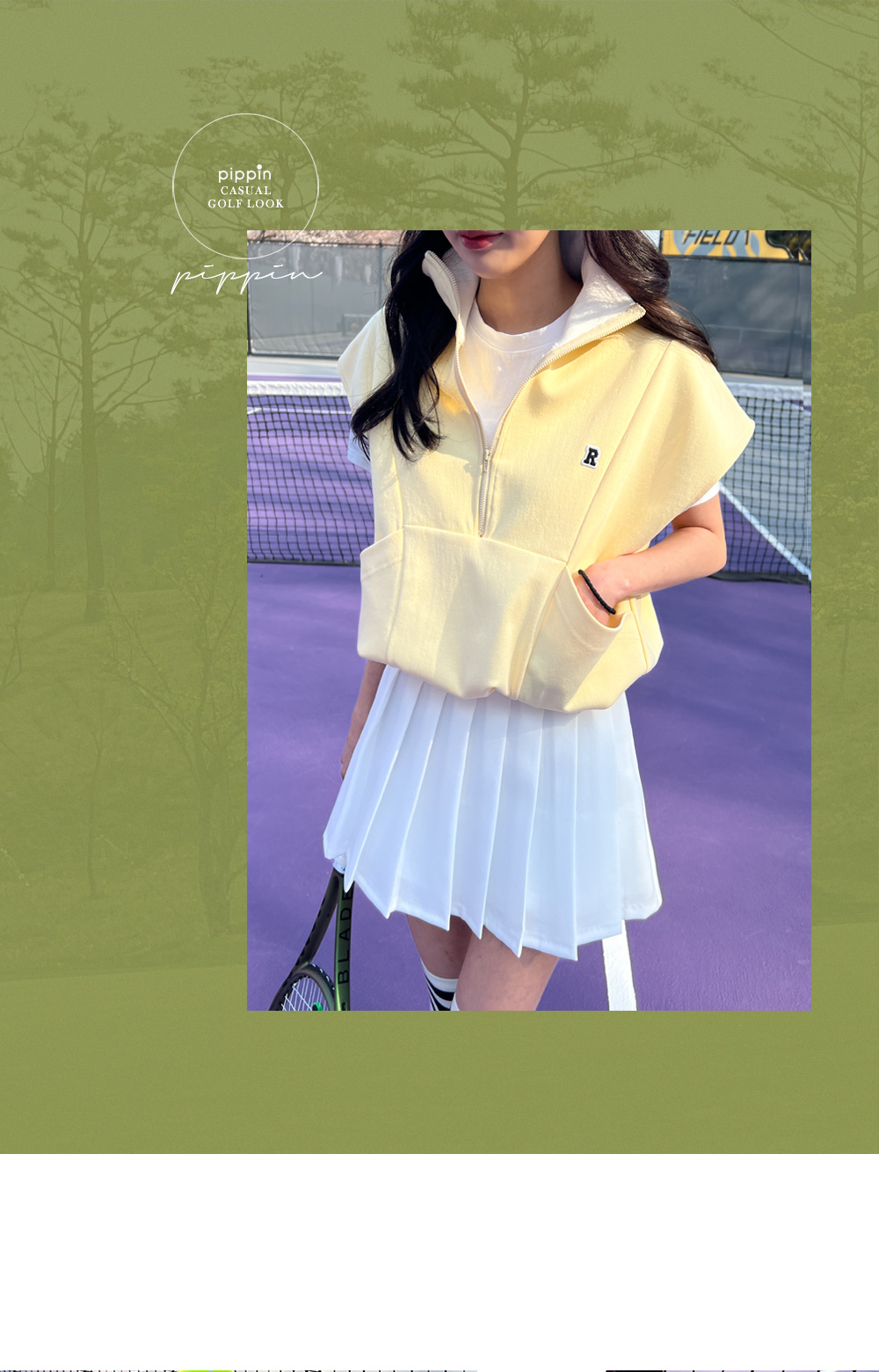 [골프&일상] 배색 카라 반집업 조끼 베스트 #110641 상세 이미지 9