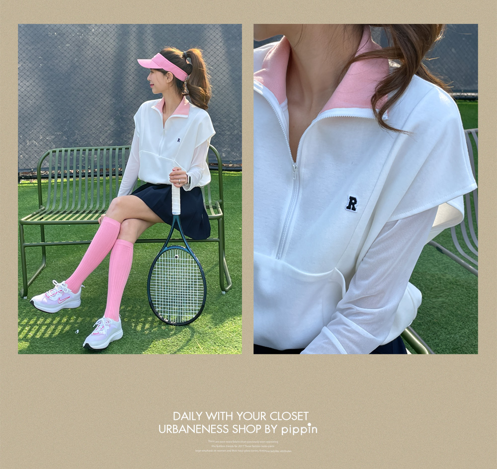 [골프&일상] 배색 카라 반집업 조끼 베스트 #110641 상세 이미지 11